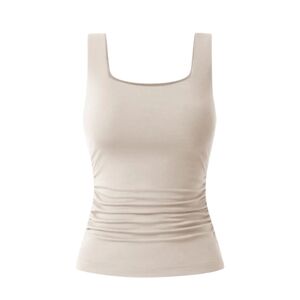 OGL Airy Square Neck Side Ruched Brami Tank